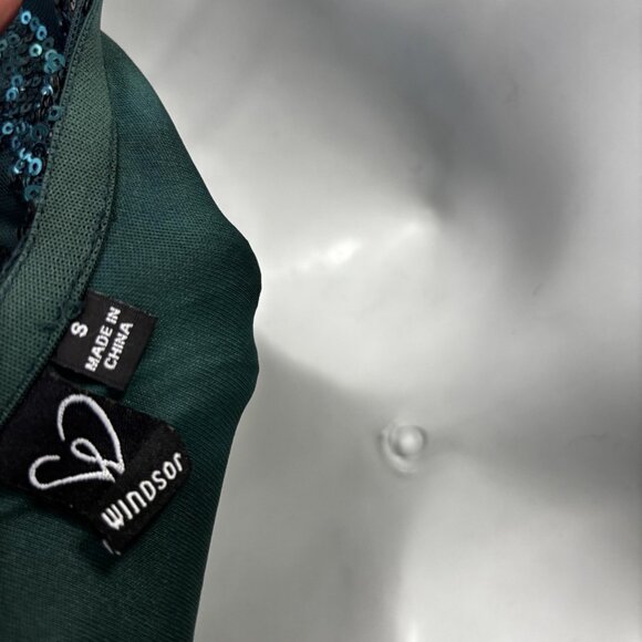 Windsor Green Sequin Mini Party Dress Womens Small S Bodycon Cocktail Holiday - Picture 12 of 12